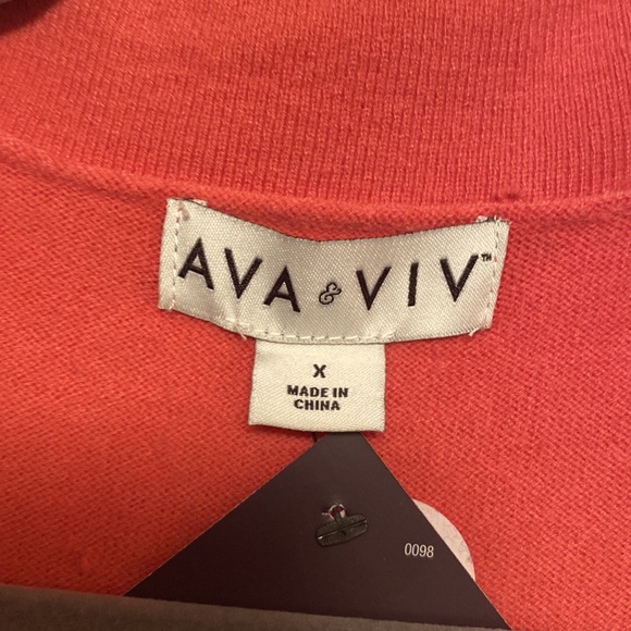 Brand New Ava & Viv Coral Long Sleeve Dress with Belt…size X (14W) - Picture 5 of 6